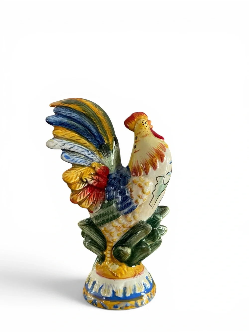 Fitz & Floyd Ricamo Rooster and Hen Salt & Pepper Set of 2